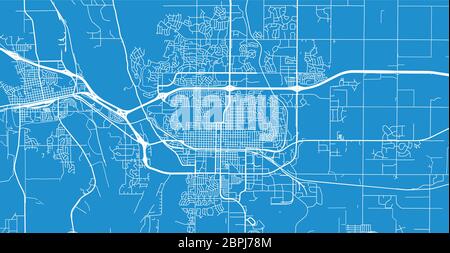 Urban vector city map of Bismarck, USA. North Dakota state capital Stock Vector