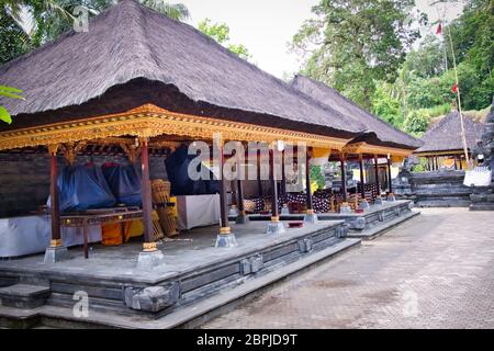 Pura Gunung Kawi Temple in Ubud, Bali Island, Indonesia. Ancient carved in the stone temple with royal tombs. Stock Photo