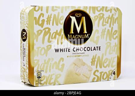 Magnum White Chocolate Ice Cream Stock Photo