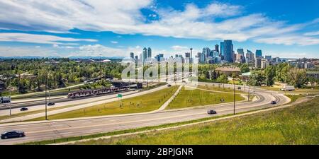 Skyline of Calgary Alberta in Canada Stock Photo