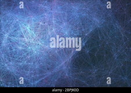 Interconnected artificial neurons, biomechanical cells connected in a concept of artificial intelligence. Stock Photo