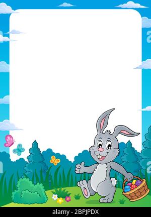 Frame with Easter rabbit thematics 2 - picture illustration. Stock Photo