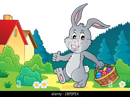Easter rabbit thematics 7 - picture illustration. Stock Photo