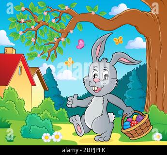 Easter rabbit thematics 6 - picture illustration. Stock Photo