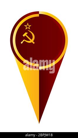 USSR map pointer pin icon location flag marker Stock Photo