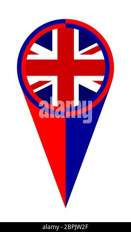 UK map pointer pin icon location flag marker Stock Photo