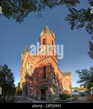 Nikolaev, Ukraine - 10.06.2018.  Catholic church of St. Joseph in Nikolaev, in a sunny day Stock Photo