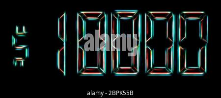 10000$ neon futuristic abstract background Stock Photo