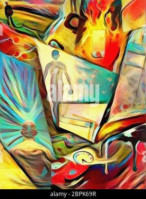 Metaphysical Colorful Abstract Painting Stock Photo