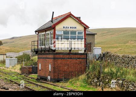 Blea Moor signal box on the Settle to Carlisle railway line North Yorkshire, England, UK Stock Photo