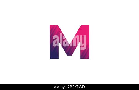 M logo. colorful letter m logo design . modern and creative design . purple gradient color . Stock Vector