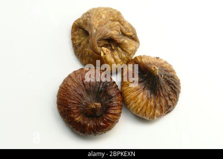 A Little Dried Figs (Isolated on white background) Stock Photo