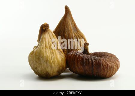 A Little Dried Figs (Isolated on white background) Stock Photo