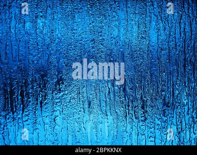 Frozen ice on widows glass texture background Stock Photo