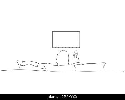 https://l450v.alamy.com/450v/2bpkxxx/people-watching-tv-isolated-line-drawing-vector-illustration-design-2bpkxxx.jpg