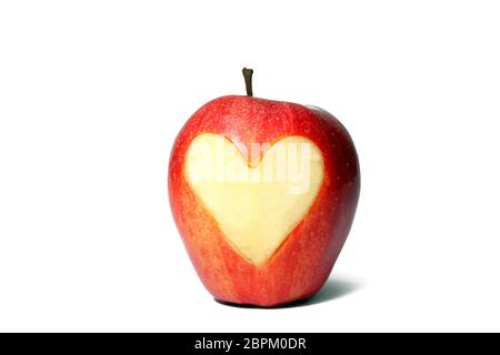 Apfel mit Herz Stock Photo