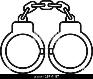 Handcuffs icon. Outline handcuffs vector icon for web design isolated on white background Stock Vector