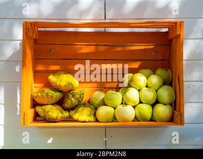 Shelf made from old rack wooden box Stock Photo