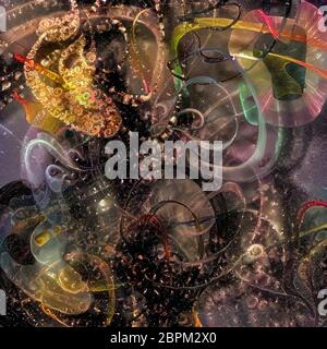 Colorful painting with abstracted forms Stock Photo