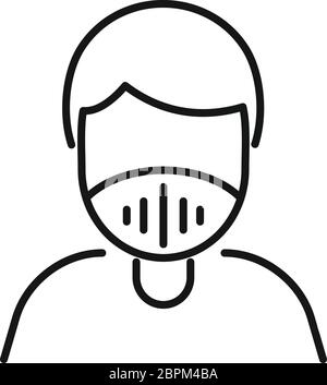 Protester man icon. Outline protester man vector icon for web design isolated on white background Stock Vector