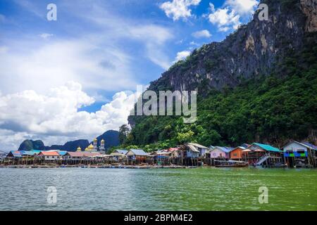 Koh Panyi fishing village in Phang Nga Bay, Thailand Stock Photo
