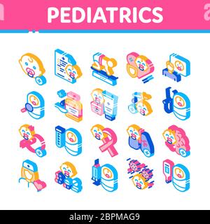 Pediatrics Medical Isometric Icons Set Vector Stock Vector Image & Art ...