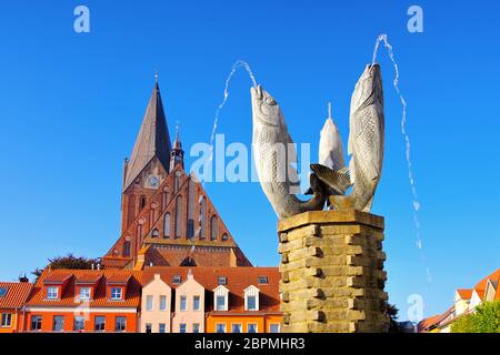 well in Barth, an old town on the Bodden in Germany Stock Photo
