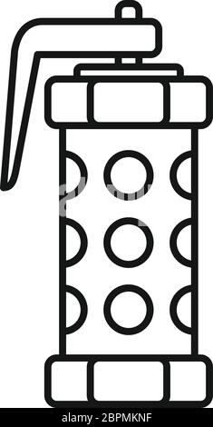 Police smoke grenade icon. Outline police smoke grenade vector icon for ...