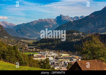 The Imsterberg mountain near the town of Imst in Tirol, Austria, Europe. Stock Photo