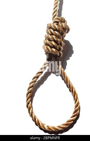 suicide hanging knot noose execution justice illustration Stock Photo