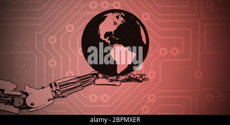 Global Technology and Communications Network as a Concept Stock Photo