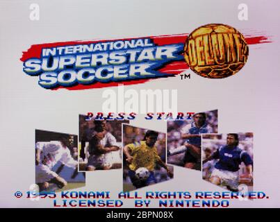 International Superstar Soccer Snes Super Nintendo Editorial Use Only Stock Photo Alamy