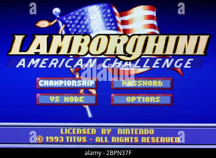 Lamborghini American Challenge - SNES Super Nintendo - Editorial use only  Stock Photo - Alamy
