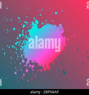 Neon explosion paint splatter artistic template design. Colorful ink texture splash in red background vector. Trendy creative abstract design for Repo Stock Photo