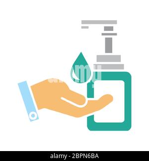 Hand soap icon. Hand washing. Vector icon isolated on white background sanitizer Stock Vector