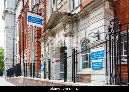 The Royal London Hospital for Integrated Medicine (formerly the Royal London Homoeopathic Hospital), Great Ormond Street, London, UK Stock Photo
