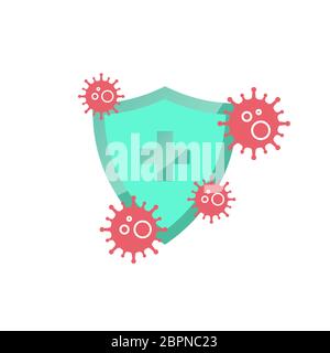 Coronavirus 2019-nCoV Bacteria Icon. Bacteria Protection. Coronavirus outbreak Stop virus for poster, banner, flyer. Stock Vector