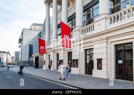 The Royal Opera House on Bow Street in Covent Garden, closed  during the coronavirus pandemic lockdown, London, UK Stock Photo