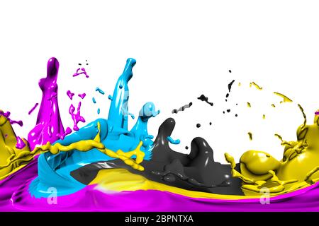 hdri background with cmyk color on white Stock Photo