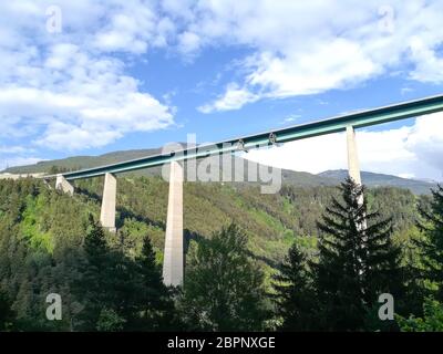 Europa Bridge near Innsbruck. Highest bridge in Europe Stock Photo