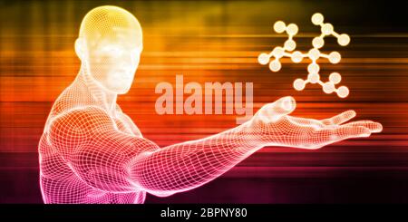 Molecule Structure in 3D as a Presentation Background Stock Photo