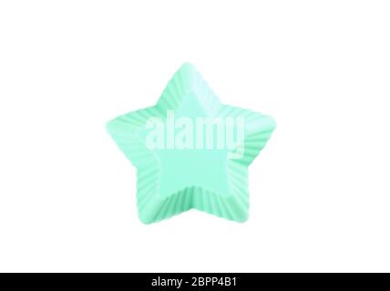 Silicone star shaped cookie baking dish isolated on a white background. Stock Photo