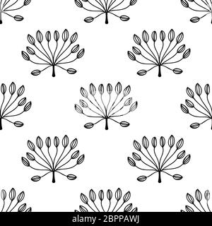 Floral seamless pattern. Isolated on white background. Vector stock illustration. Stock Vector