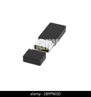 The 3d rendering of USB4 cable isolated on white background Stock Photo