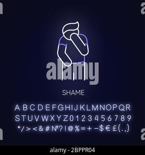 Shame neon light icon Stock Vector
