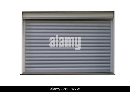 Roller Shutter Windows isolated on white background. Stock Photo