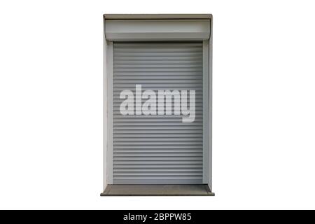 Roller Shutter Windows isolated on white background. Stock Photo