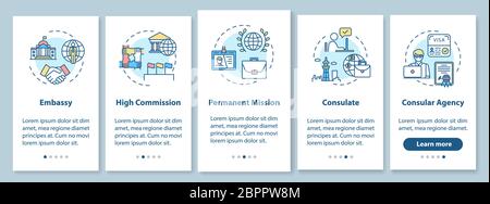 Political negotiation onboarding mobile app page screen with concepts Stock Vector