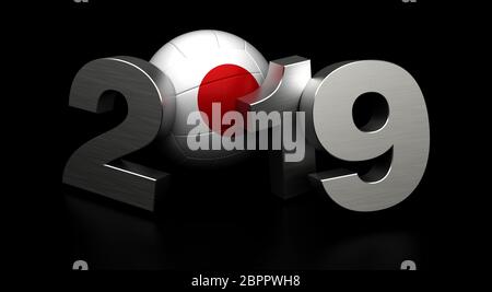 Japan 2019 Word Volleyball Championship (on black background) Stock Photo