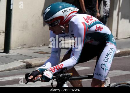 Matthew Lloyd of Omega Pharma-Lotto  during the Tour de France 2010, Stage19 cycling race, Bordeaux – Pauillac (52 Km) on July 24, 2010 in Bordeaux , France - Photo Laurent Lairys / DPPI Stock Photo